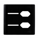 Placa p/ 2 Interruptores + 2 Tomadas 4x4 - Novara Preto Brilhante 